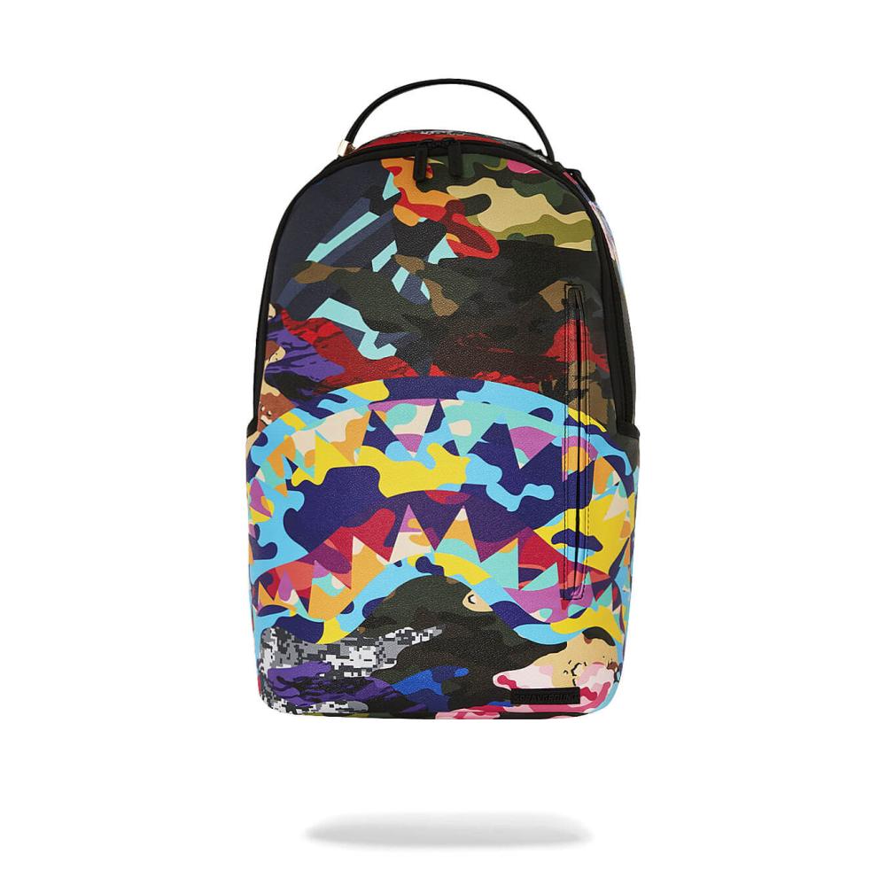 Sprayground Backpack Sliced And Diced Camo Backpack Blue Multi