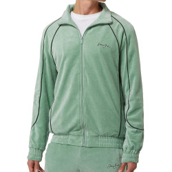 Sean John Script Logo Piping Velours Trackjacket Light Green