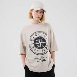 Tričko NEW ERA Seattle Mariners MLB Graphic Cream Boxy T-Shirt krémové