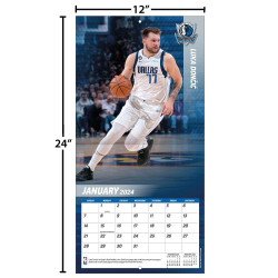 TURNER SPORTS NBA 2024 (30x60 cm) WALL CALENDAR DALLAS MAVERICKS LUKA DONCIC