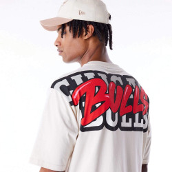 Tričko New Era NBA Chicago Bulls Wordmark Stone Oversized T-Shirt krémová biela