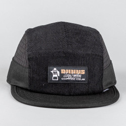 DJINN'S 5 Panel Soft Flat Cap Sunday Coffee Cord Black