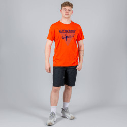 Peak Play For Heart Round Neck T-Shirt Bright Orange