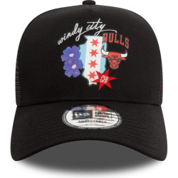 Šiltovka so sieťkou New Era 940 Af Trucker Chicago Bulls NBA Team Logo Black A-Frame Trucker Cap čierna