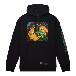 Mitchell & Ness Nhl Big Face 7.0 Fashion Hoodie Chicago Blackhawks Black