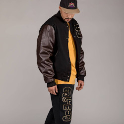 Grimey Wear Lust Mantra Wool Baseball Jacket Black