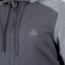 Peak Tony Parker Hoodie Sweater With Front Zipper Dk.Grey