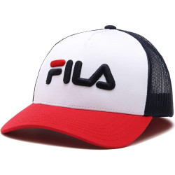 Fila BEPPU TRUCKER CAP linear logo snap back True Red-Bright White-Medieval Blue