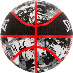 Spalding Black Red Graffiti Rubber Basketball (sz. 7)