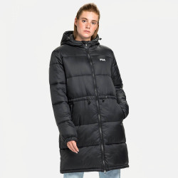 FILA EMBLA long hooded puffer jacket black