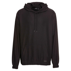 Sean John Metall Logo Pleated Hoodie black