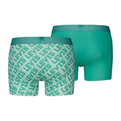 Levis Men Headline Logo Aop Boxer Brief 2P Aqua Foam