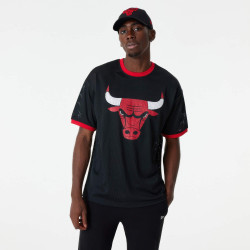 Tričko New Era Chicago Bulls NBA Team Logo Mesh Oversized T-Shirt čierne