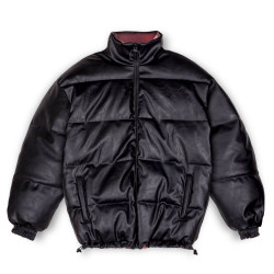 Grimey Wear Westbound Pu Leather Reversible Puffy Jacket Black