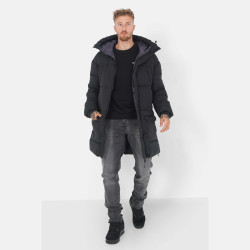 Sixth June Long Puffer Jacket With Hood Black
