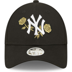 NEW ERA 940W MLB Womens Floral Metallic New York Yankees 9FORTY Cap Black