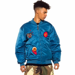 GRMY GRIMEY WEAR GLORIFIED BOMBER JACKET BLUE