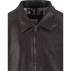 Pánska bomber bunda Karl Kani Signature Pu Leather Bomber Jacket hnedá