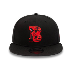 New Era NBA Chicago Bulls Team Infill Logo Black 9FIFTY Snapback Cap Black