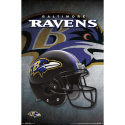 Plagát NFL Poster Baltimore Ravens Helmet