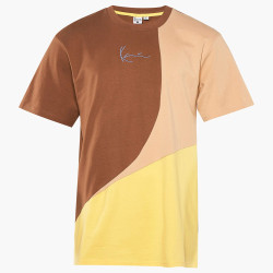 Karl Kani KK Woven Signature Block Tee brown/light yellow/sand