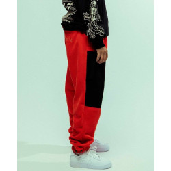 GRIMEY WEAR BACK AT YOU POLAR FLEECE TRACK PANTS RED