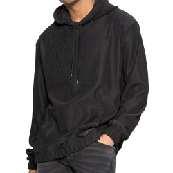 Sean John Metall Logo Pleated Hoodie black