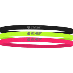 Pure2Improve Head Bands Set Of 3 Pcs - Neon Pink And Neon Yellow