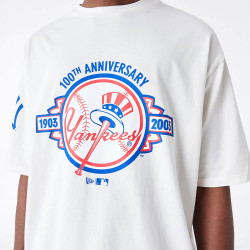 NEW ERA New York Yankees MLB Anniversary White Oversized T-Shirt