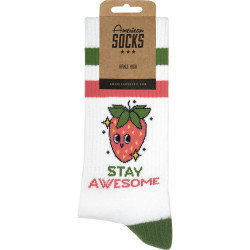 American Socks Stay Awesome - Mid High White