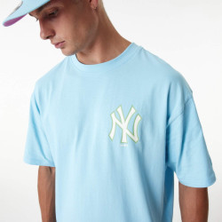 Unisex tričko New Era New York Yankees MLB Pastel Blue Oversized T-Shirt modré