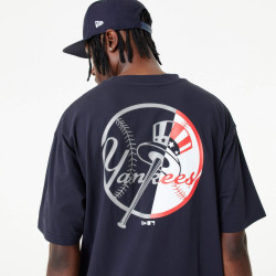 Tričko New Era New York Yankees MLB Team Graphic Blue Oversized T-Shirt tmavomodré