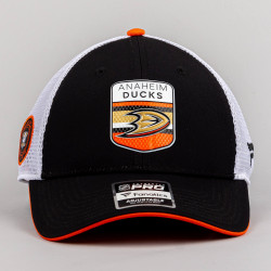 Fanatics NHL Draft Cap Anaheim Ducks Authentic Pro Draft Structured Trucker-Podium Black/White