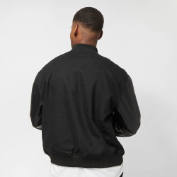 Sean John Monogram Logo Fake Wool College Jacket black