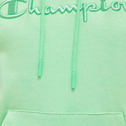 Champion Wmns Knitted Champion Logo Hooded Sweatshirt Green