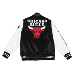 Mitchell & Ness Team Origins Varsity Satin Jacket Chicago Bulls Black / White