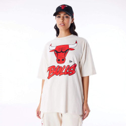 Tričko New Era NBA Chicago Bulls Wordmark Stone Oversized T-Shirt krémová biela