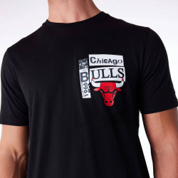 Tričko New Era NBA Chicago Bulls Newspaper Graphic Black T-Shirt čierne