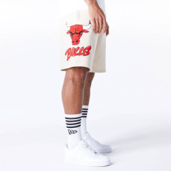 Kraťasy NEW ERA Chicago Bulls NBA Bubble Script Light Beige Shorts béžové