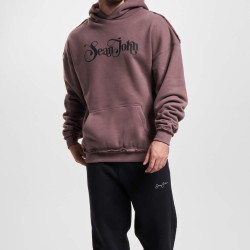 Sean John SJ Retro Logo Peached Hoodie dark taupe