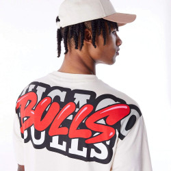 Tričko New Era NBA Chicago Bulls Wordmark Stone Oversized T-Shirt krémová biela