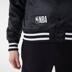 New Era Chicago Bulls NBA Black Satin Bomber Jacket