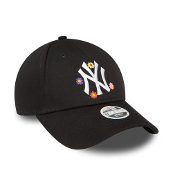 NEW ERA MLB New York Yankees Womens Flower Black 9FORTY Adjustable Cap