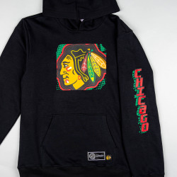 Mitchell & Ness Nhl Big Face 7.0 Fashion Hoodie Chicago Blackhawks Black