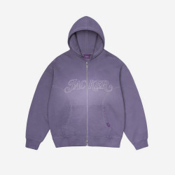 Mikina Jacker Rough Garment Dyed Premium Hoodie Zip modrá