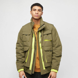 Sean John Script Logo Multifunctional Jacket olive/bright yellow