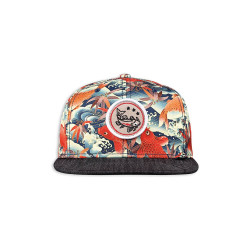 DJINN'S 6 Panel Snapback Cap Koi Linen black