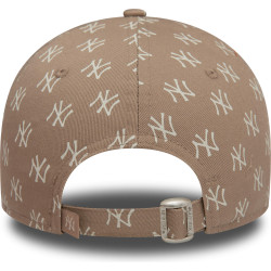 Dámska šiltovka New Era 940W MLB New York Yankees Womens Monogram Brown 9FORTY Adjustable Cap hnedá