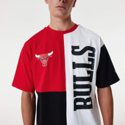 NEW ERA Chicago Bulls NBA Cut And Sew Red Oversized T-Shirt