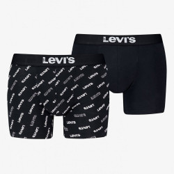 Levis Men Logo Aop Boxer Brief Organic Co 2P Black/White